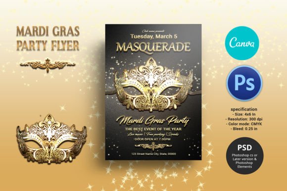 Download Mardi Gras Masquerade Flyer - Flyer Collection